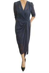 Wrap Cowl Dress, Smoke