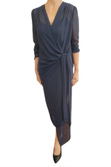 Wrap Cowl Dress, Smoke