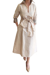 Shirt Dress, Silk Blush