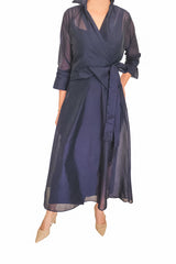 Wrap Dress, Organdy Ink